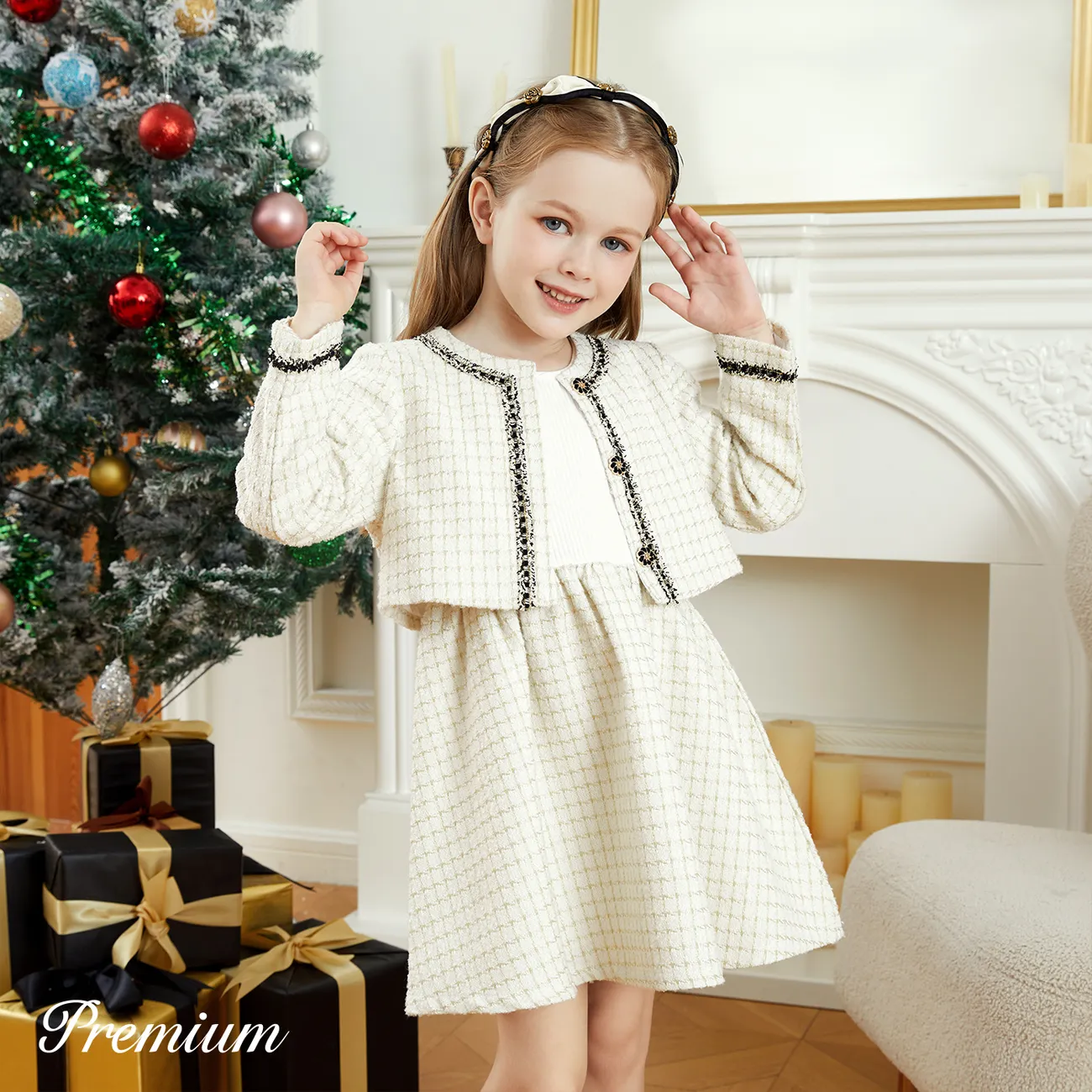2pcs Toddler Girl Halloween Elegant Cotton Set White big image 1