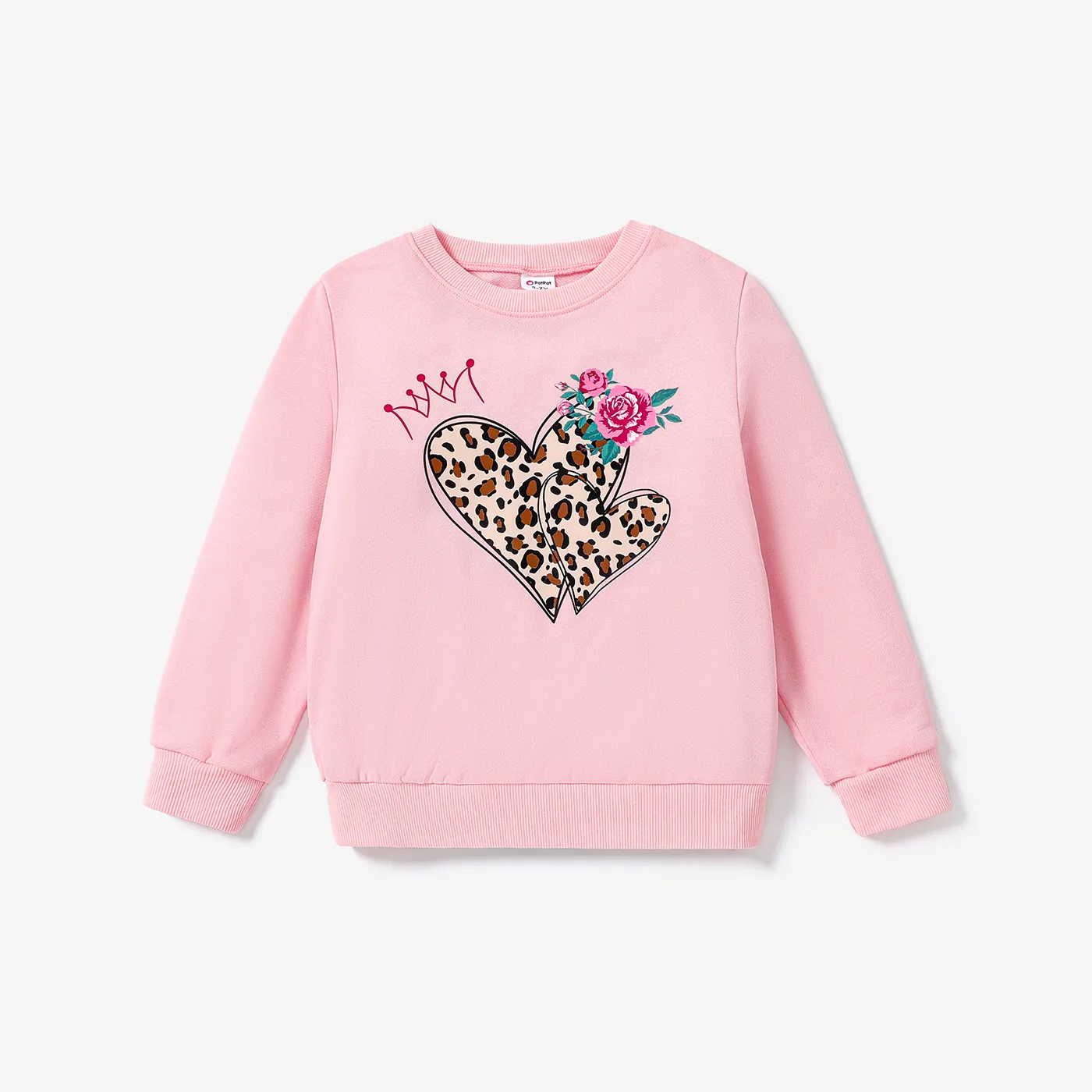 Kid Girl Heart-shaped Childlike Sweatshir
