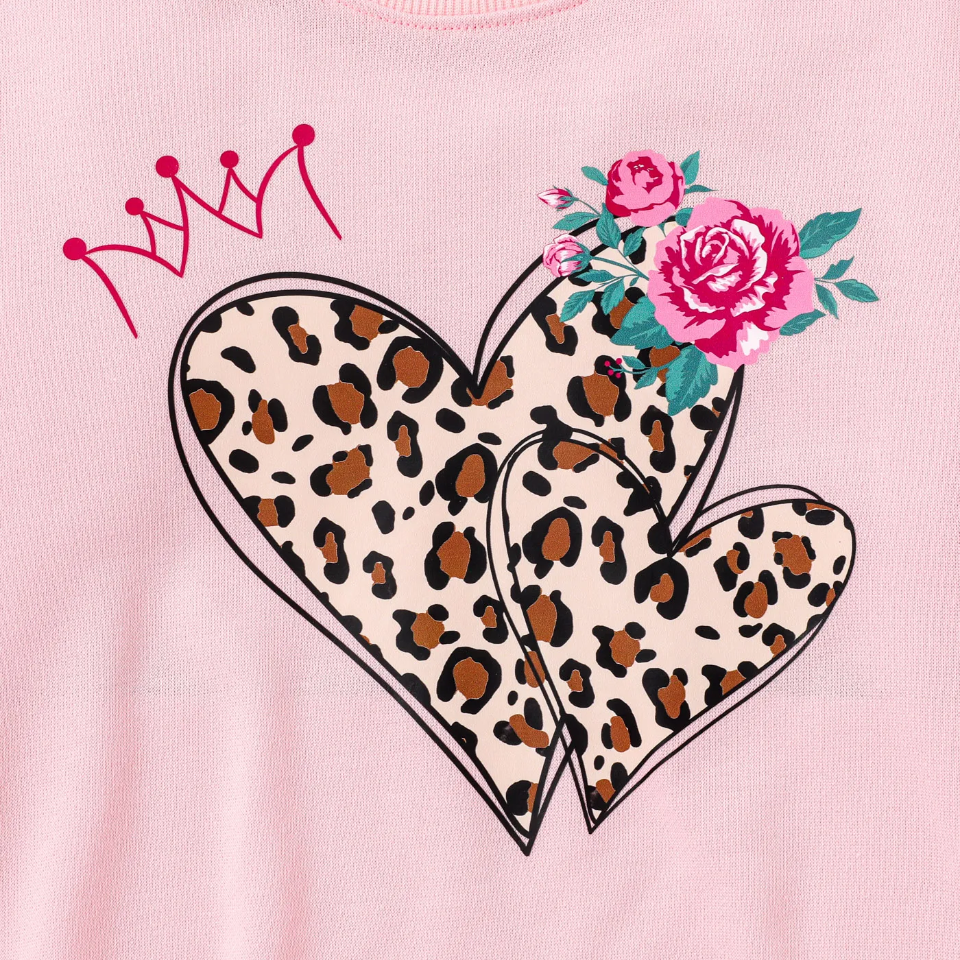Kid Girl Heart-shaped Childlike Sweatshir Pink image 4
