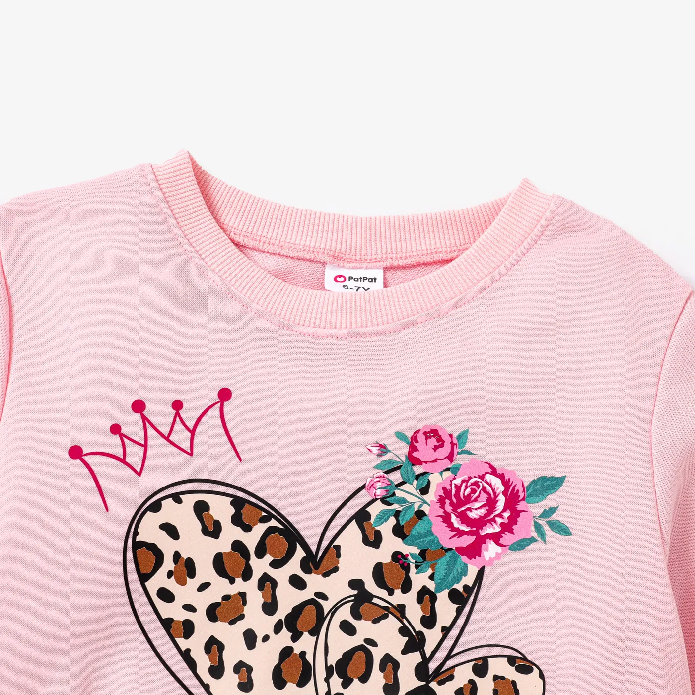 Kid Girl Heart-shaped Childlike Sweatshir Pink image 3