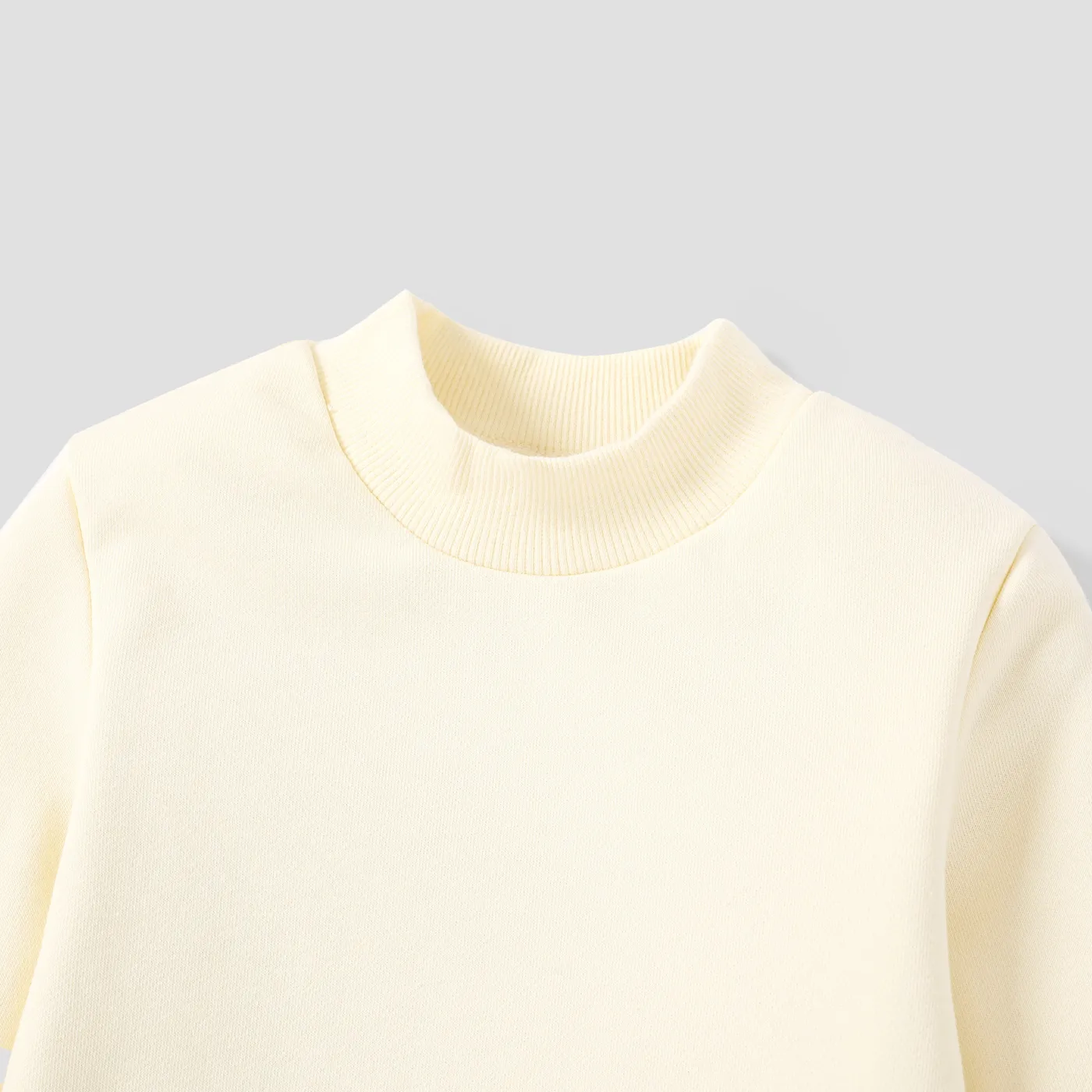 Toddler Girl Casual Solid Color Long Sleeve Dress with Patch Pocket Apricot image 4