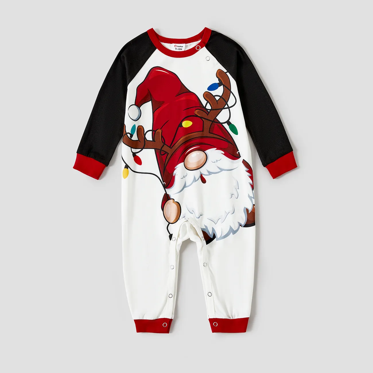 Christmas Family Matching Santas Gnome Print Pajamas Sets (Flame Resistant) big image 1