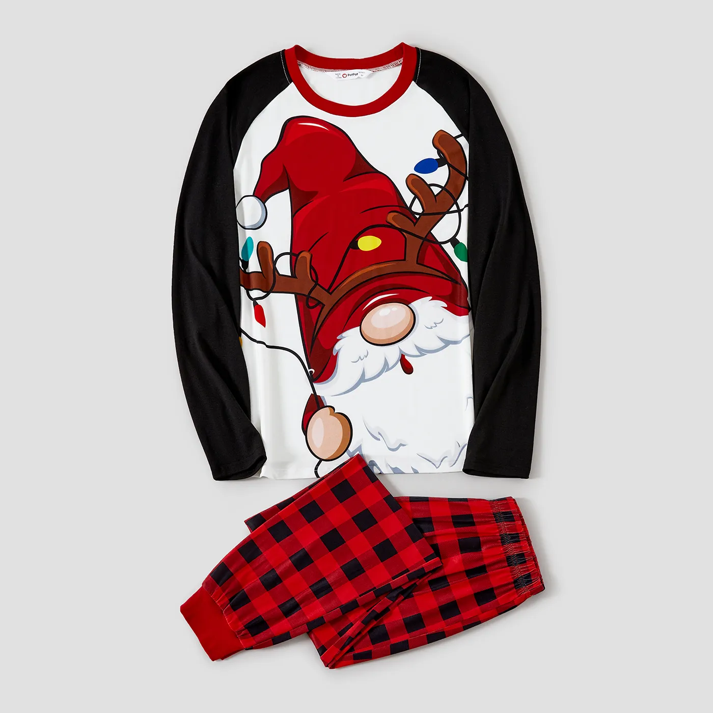 Christmas Family Matching Santas Gnome Print Pajamas Sets (Flame Resistant)