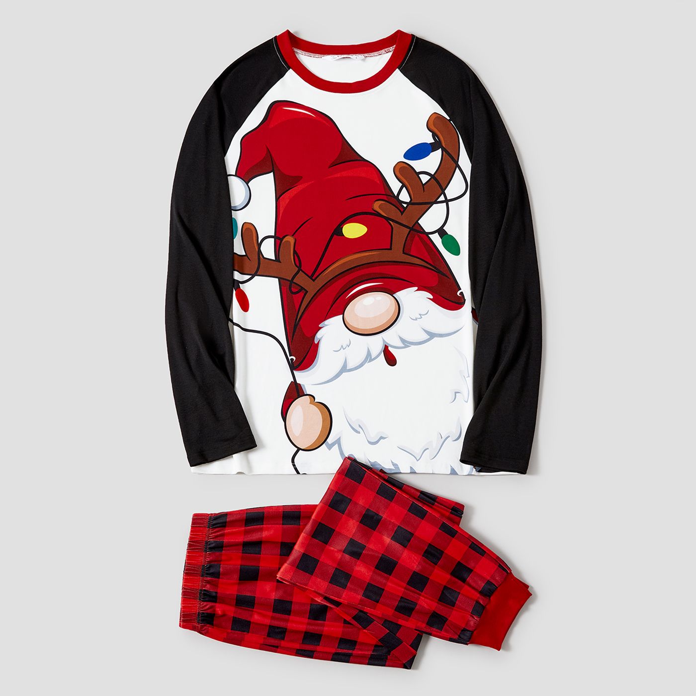 Christmas Family Matching Santas Gnome Print Pajamas Sets (Flame Resistant)