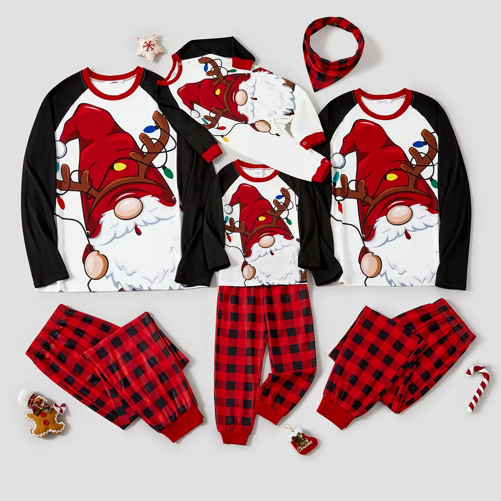 Christmas Family Matching Santas Print Pajamas Sets (Flame Resistant)   big image 2