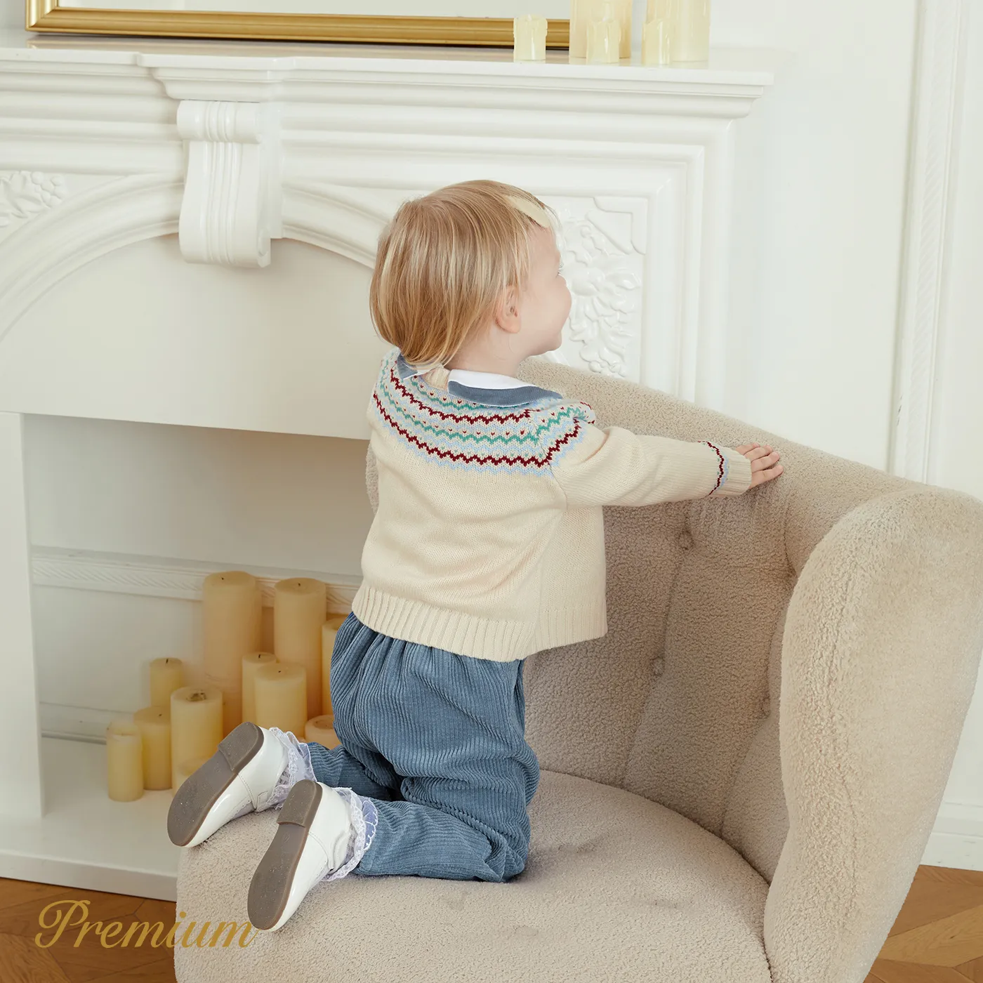 Baby Girl/Boy Elegant Trendy Set/Sweater Beige image 3