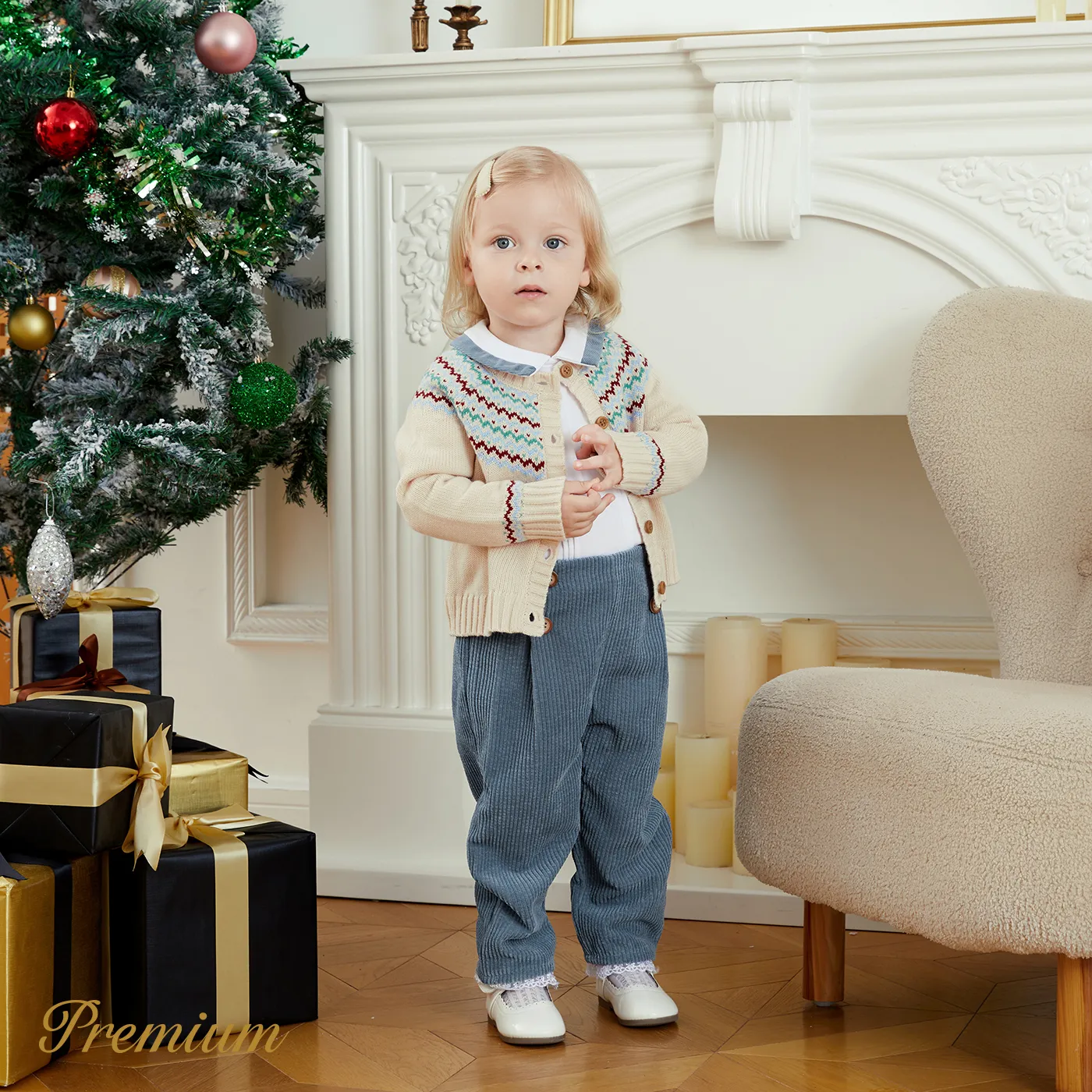 Baby Girl/Boy Christmas Fair Isle Pattern Sweater