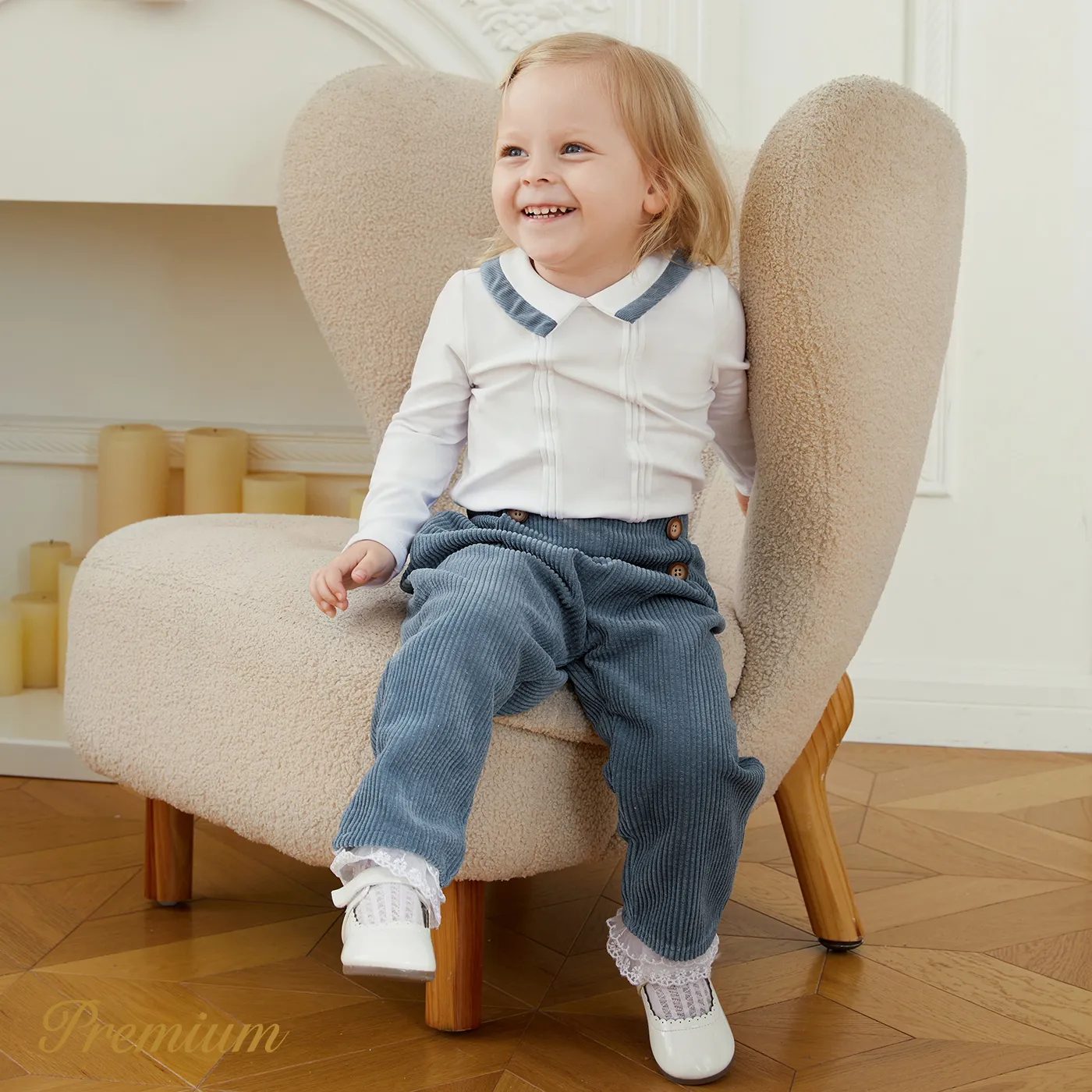 2pcs Baby Boy Elegant Set with Solid Color Lapel