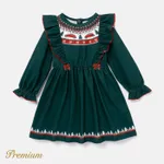 Toddler Girl Christmas Elegant Long Sleeve Dress/Set Dark Green