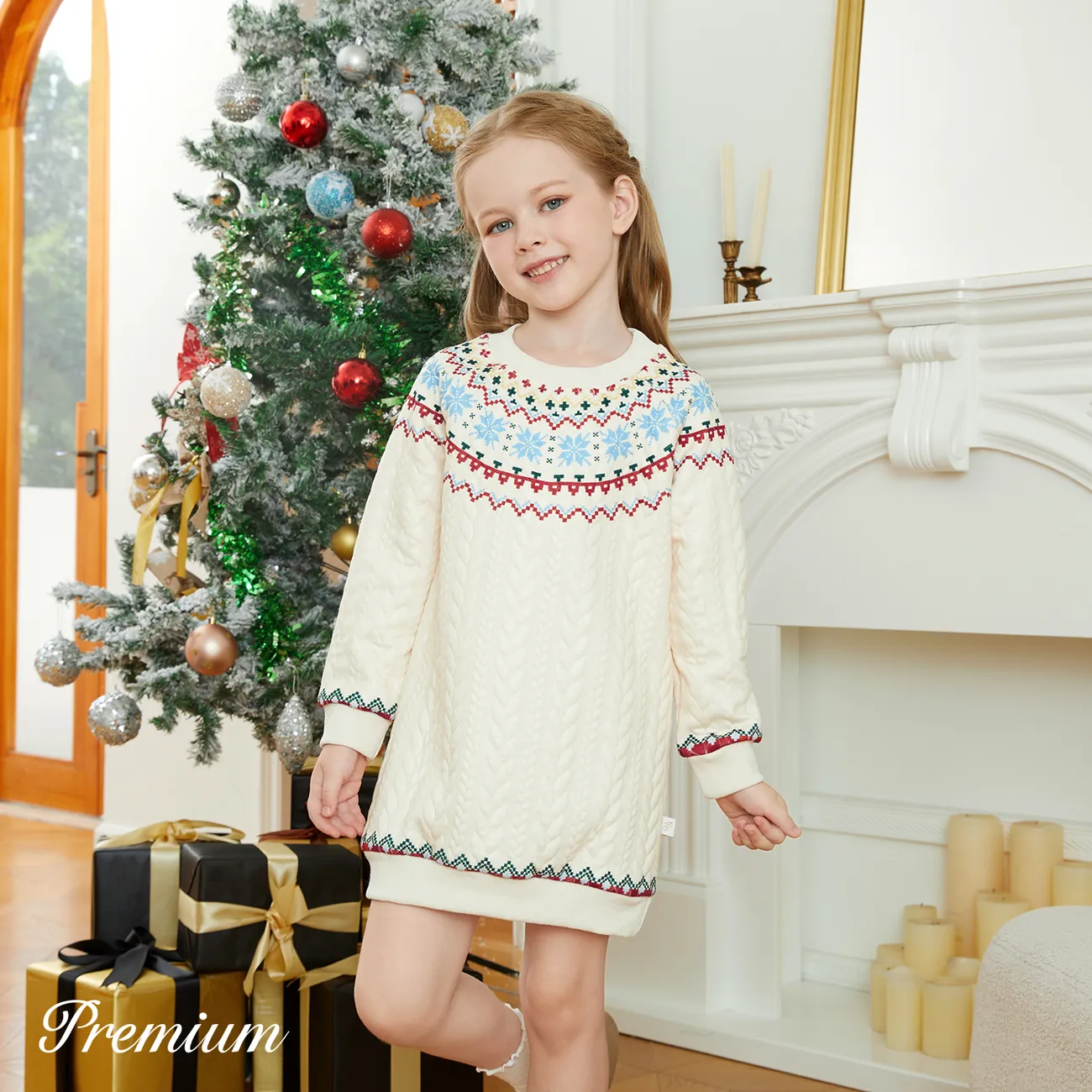 Toddler Girl Christmas Sweet Long Sleeve Dress  big image 1