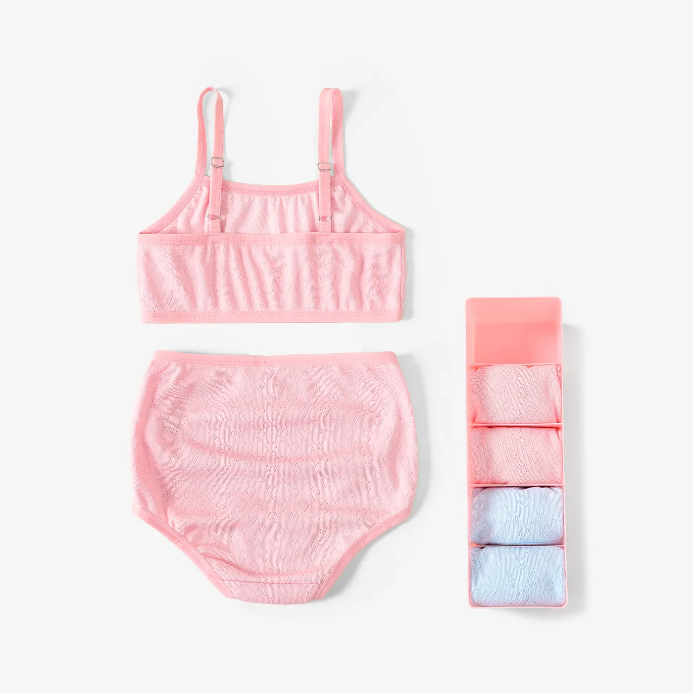 Girl Sweet Solid Color Underwear with Hanging Strap Pink image 2