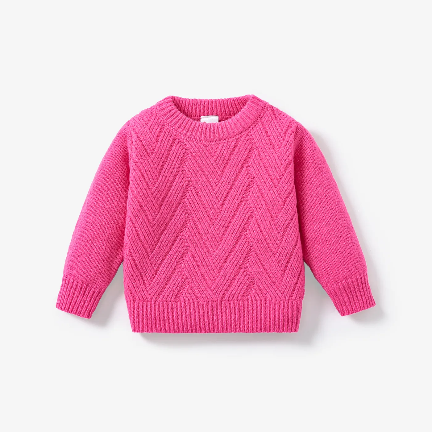 Baby/Toddler Boy/Girl Textured Sweater  Hot Pink big image 1