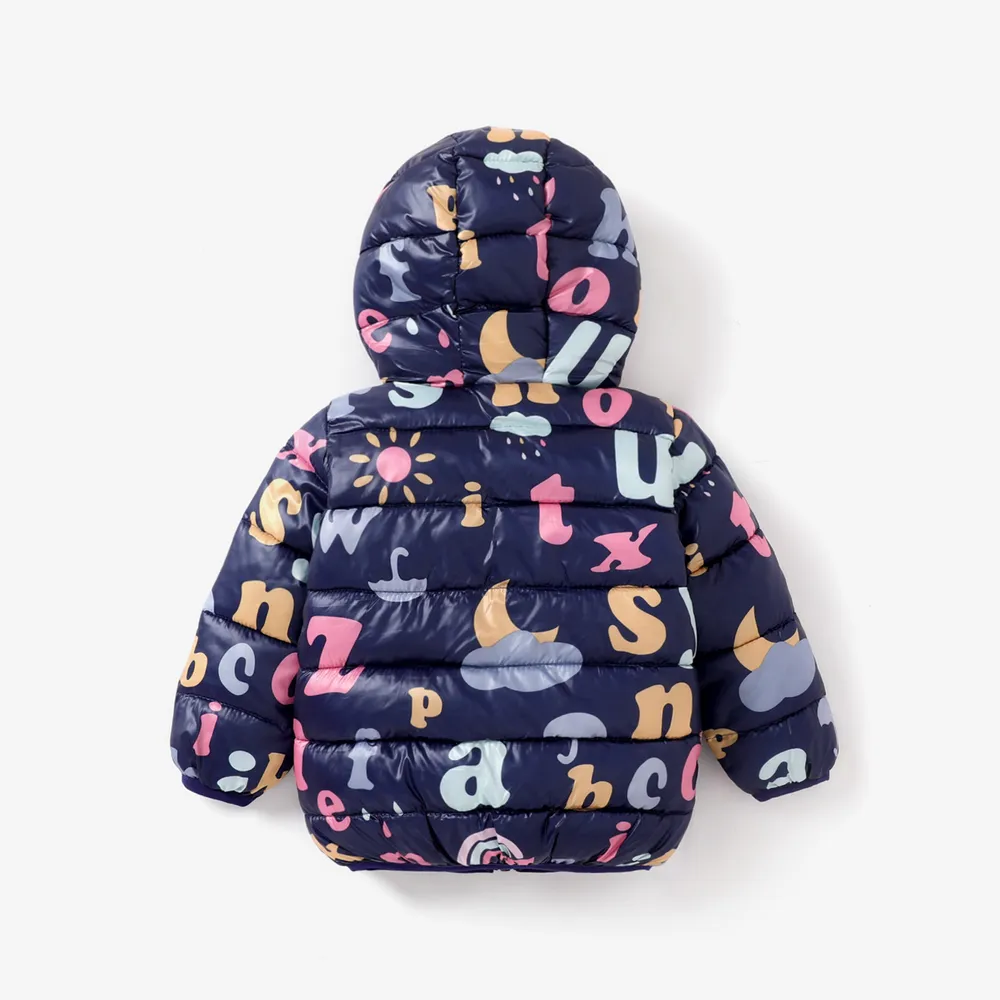 Kid Boy/Girl Hooded Letter Pattern Coat big image 5