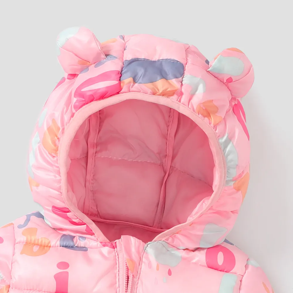Baby/Kid Girl Childlike 3D Ear Design Hooded Winter Coat big image 2