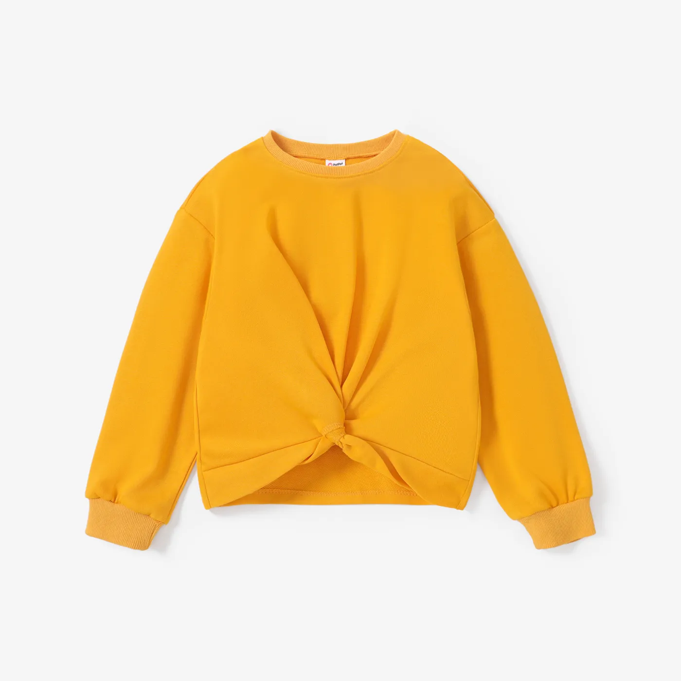 Kid Girl Avant-garde Twist Knot Detail Sweatshirt Ginger
