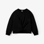 Kid Girl Avant-garde Twist Knot Detail Sweatshirt Black