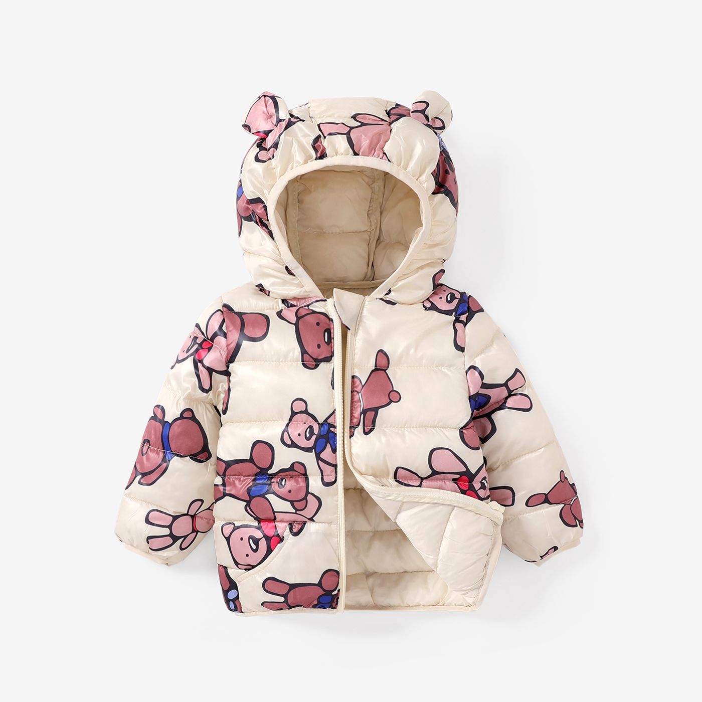 Toddler/Kid Boy/Girl Bear Pattern Hooded Winter Coat