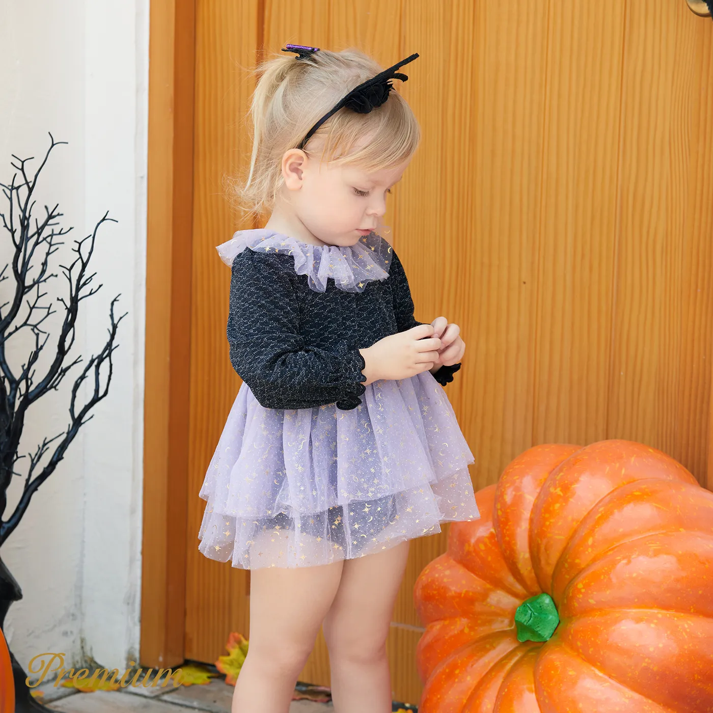 Baby Girl Halloween Long Sleeve Romper with Ruffle Edge   image 6