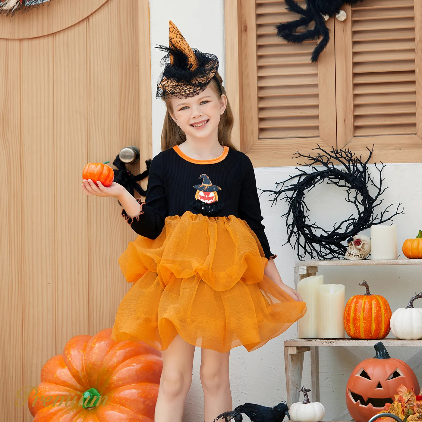 Toddler Girl Halloween Elegant Dress Black image 4