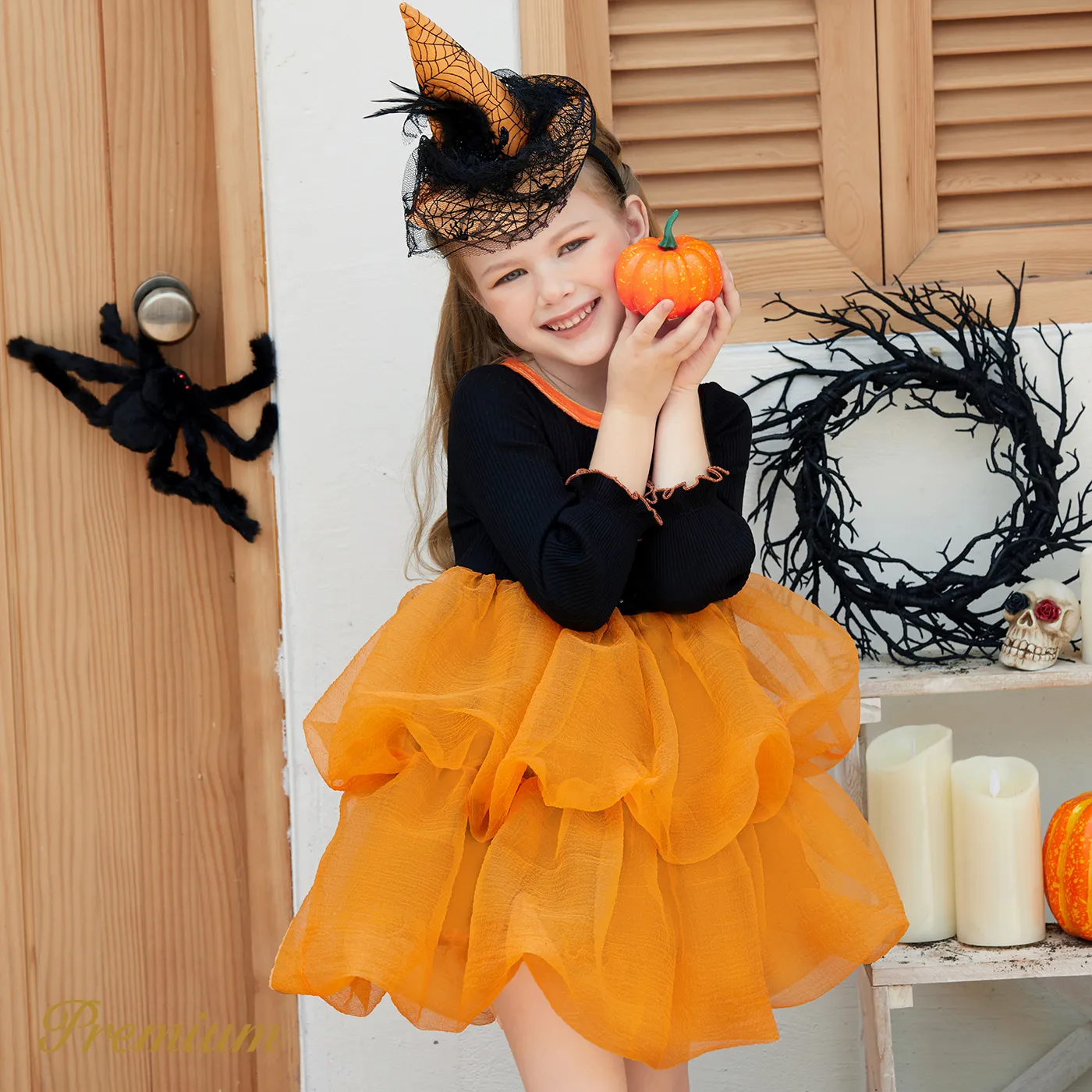 Toddler Girl Halloween Elegant Dress Black image 2