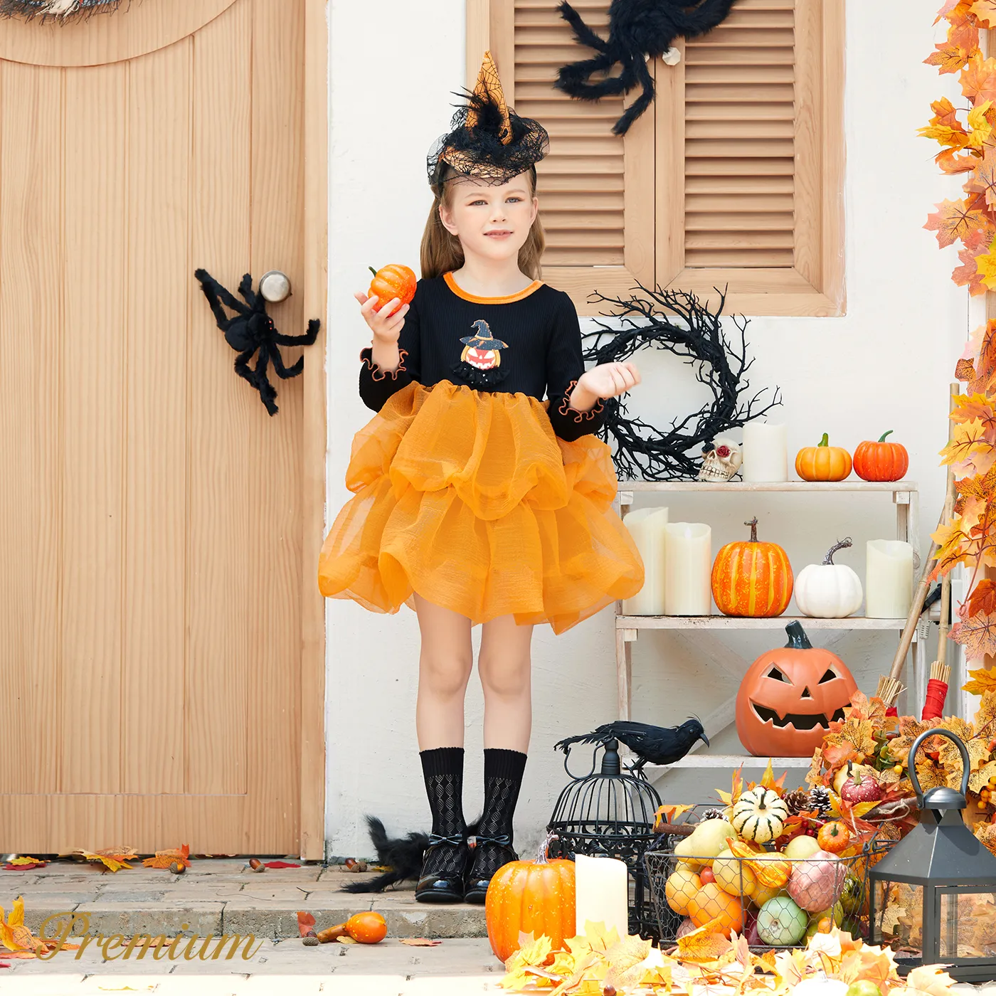 Toddler Girl Halloween Elegant Dress Black image 6