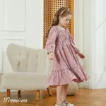 Toddler Girl Plaid Long-sleeve Square Neck Smocked Dress   image 3