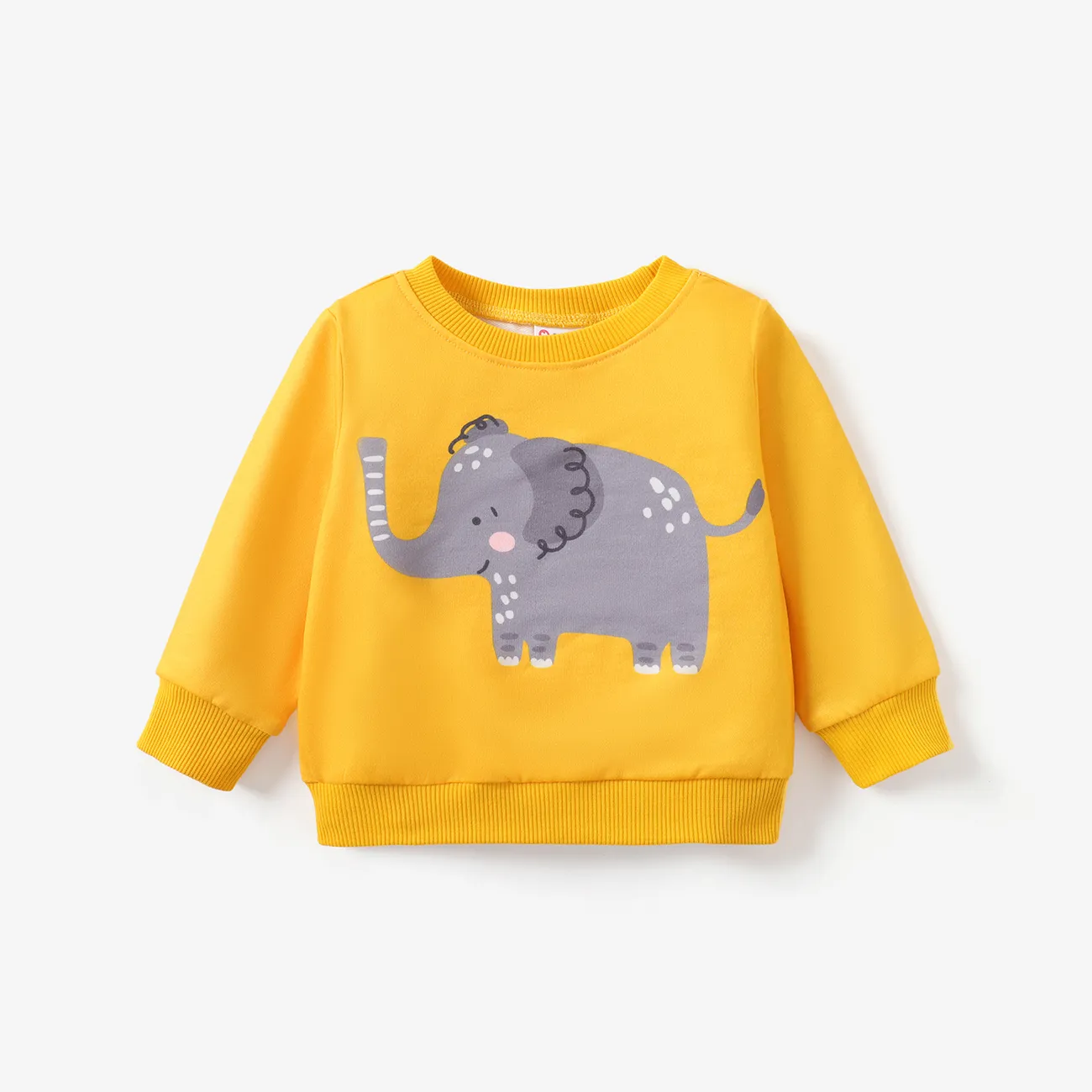  Baby Boy Animal Pattern Hoodie/Top Yellow big image 1