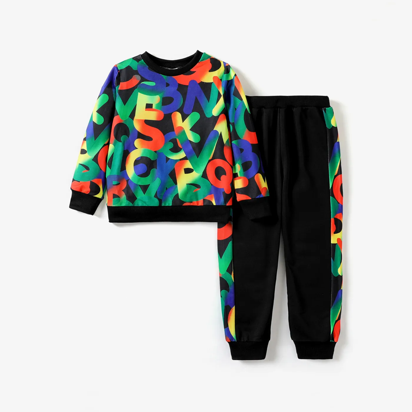 2pcs Kid Boy Avant-garde Letter Set Multi-color big image 1
