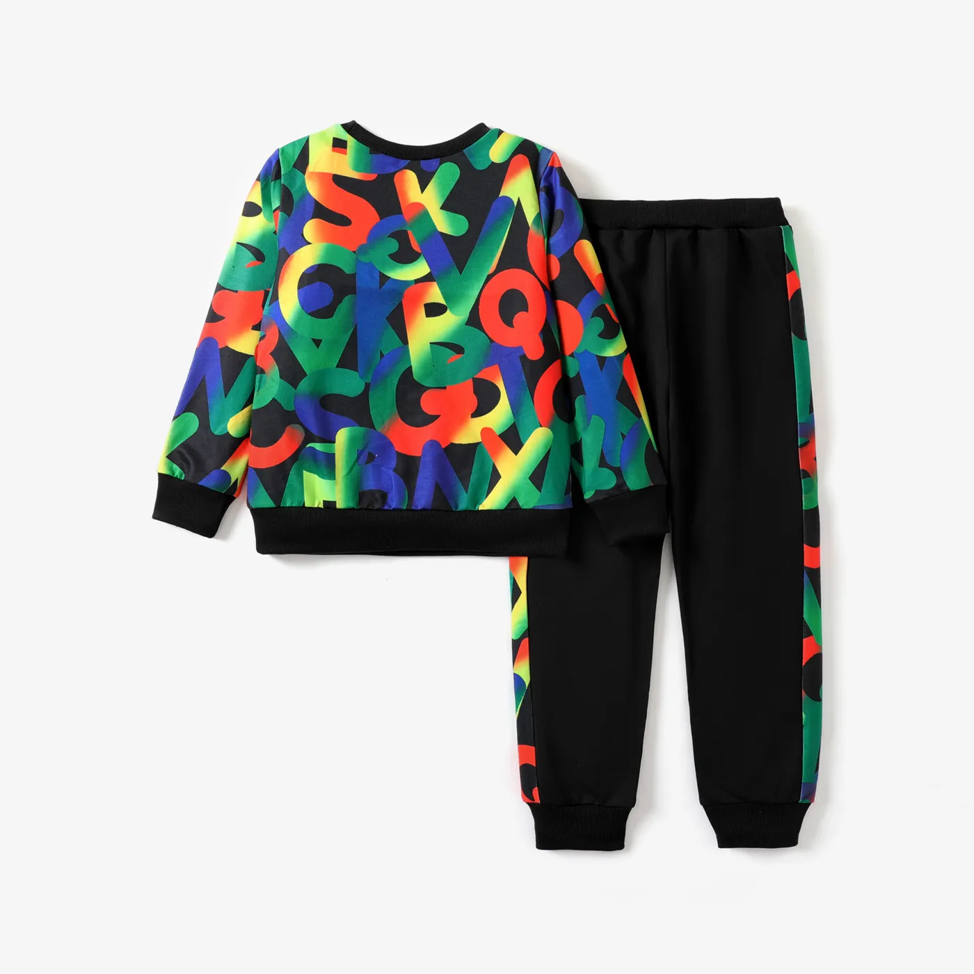 2pcs Kid Boy Avant-garde Letter Set Multi-color image 2