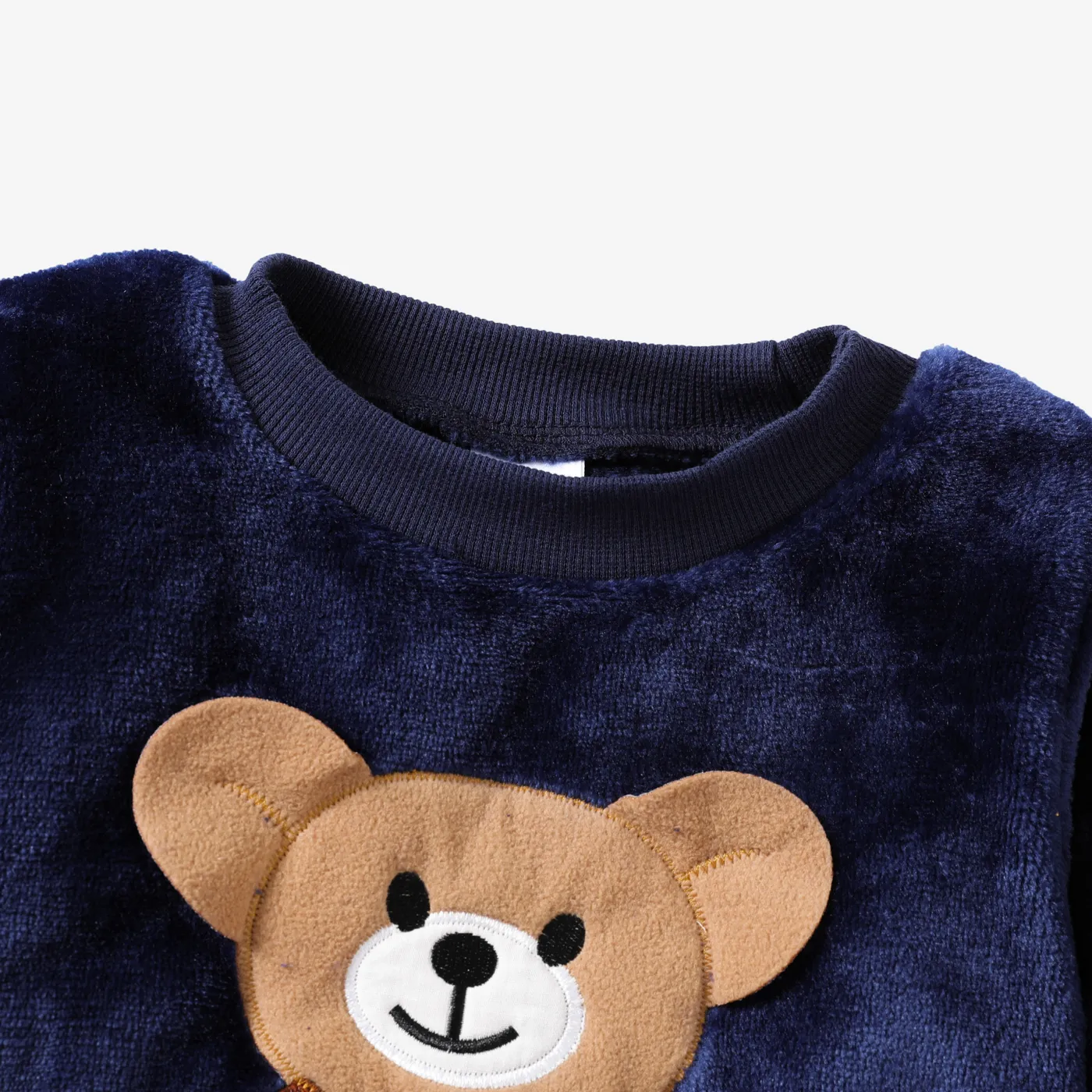2pcs Toddler Boy Bear Applique Embroidery Pattern Set Dark Blue image 4