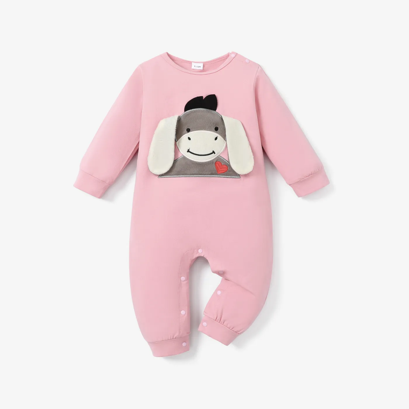 Bebé Unissexo Hipertátil/3D Infantil Manga comprida Macacão Rosa