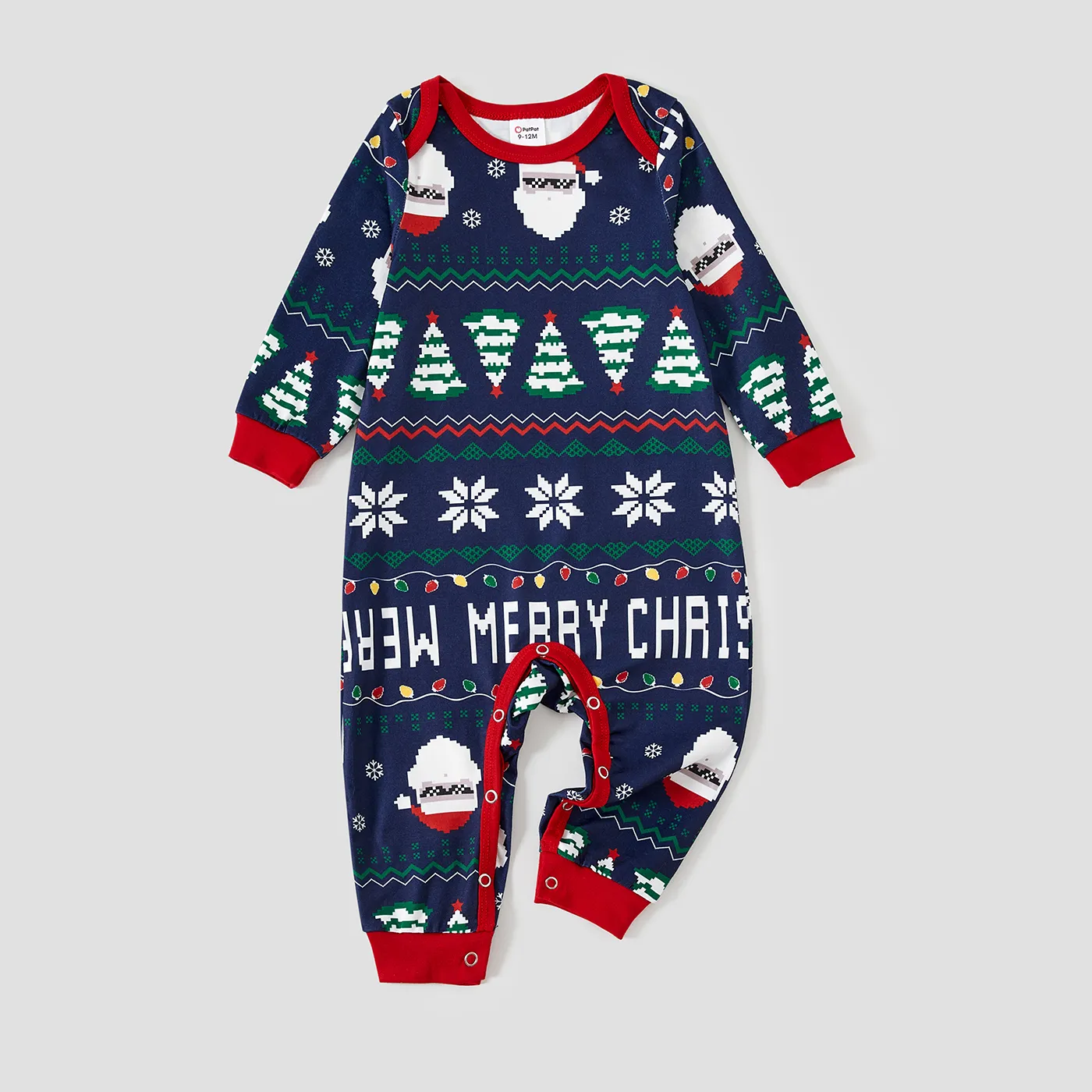 Christmas Santa and Snowflake Print Family Matching Pajamas Sets (Flame Resistant)  big image 1