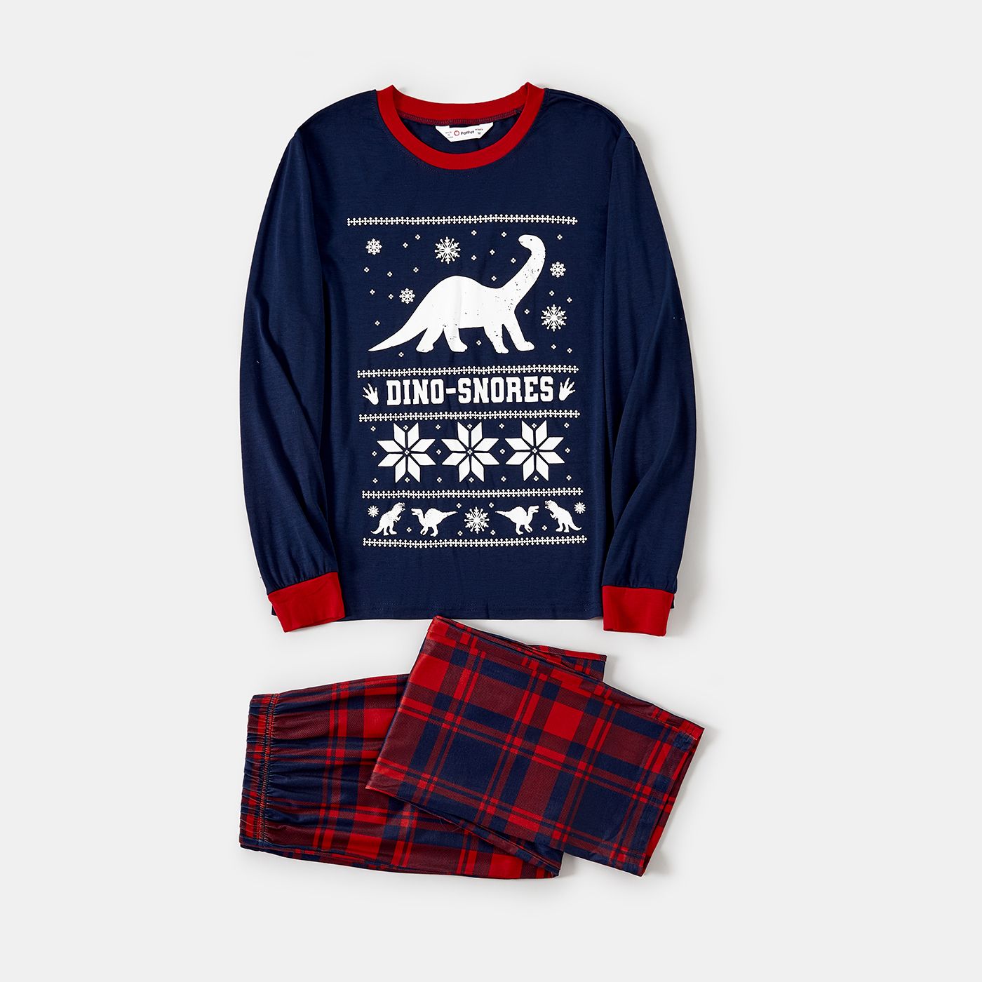 

Christmas Snowflake & Dinosuar Print Family Matching Pajamas Sets (Flame Resistant)