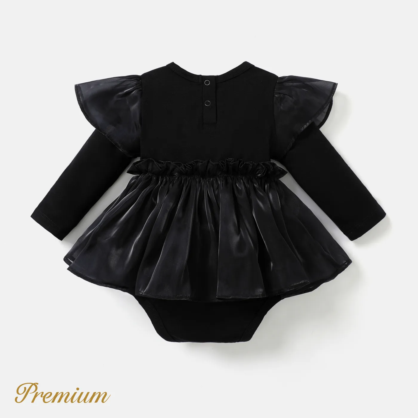 Toddler/Kid Girl Elegant Trendy Halloween Set/Romper BlackandWhite image 4