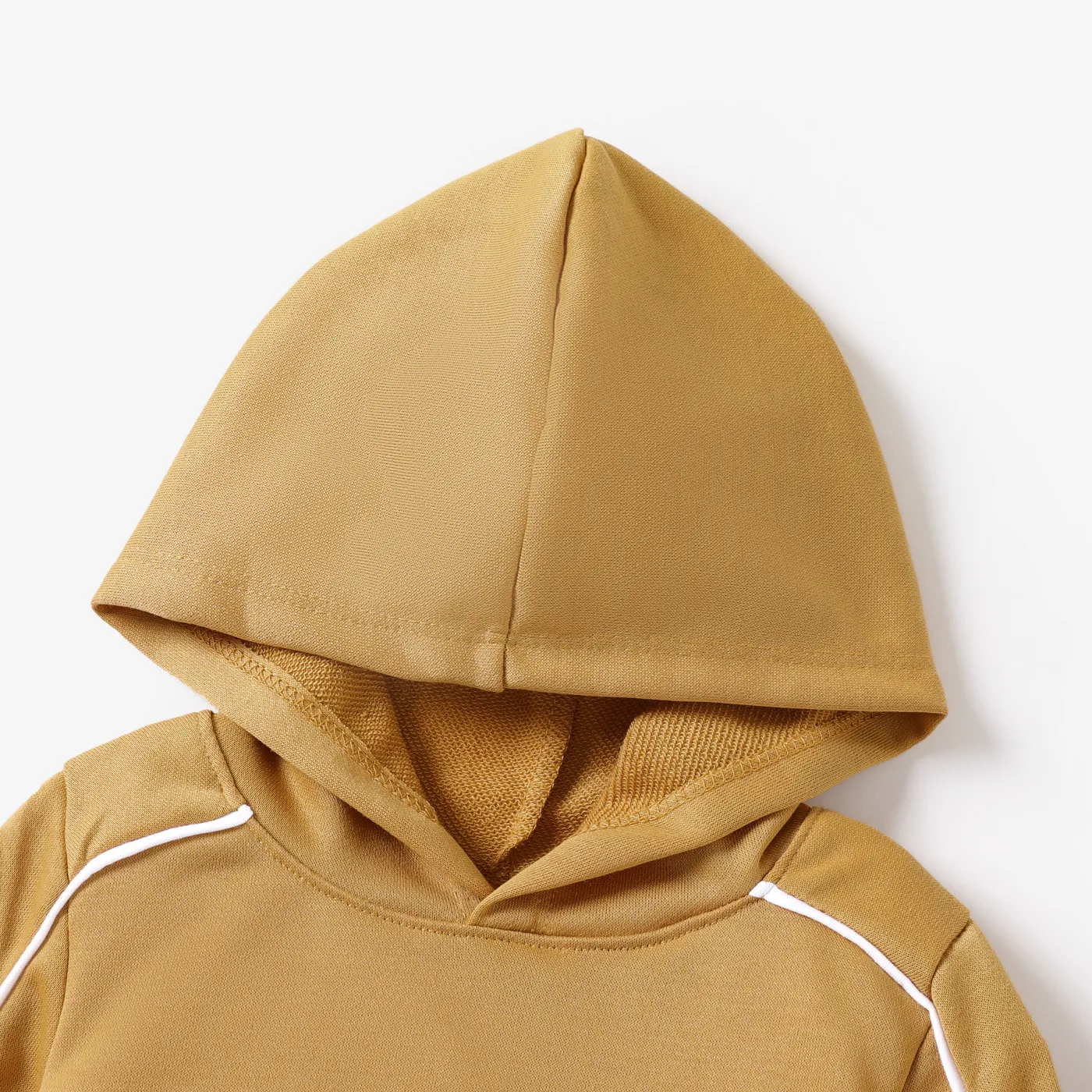 2pcs Toddler Boy Solid Color Hooded  Set  Brown image 3