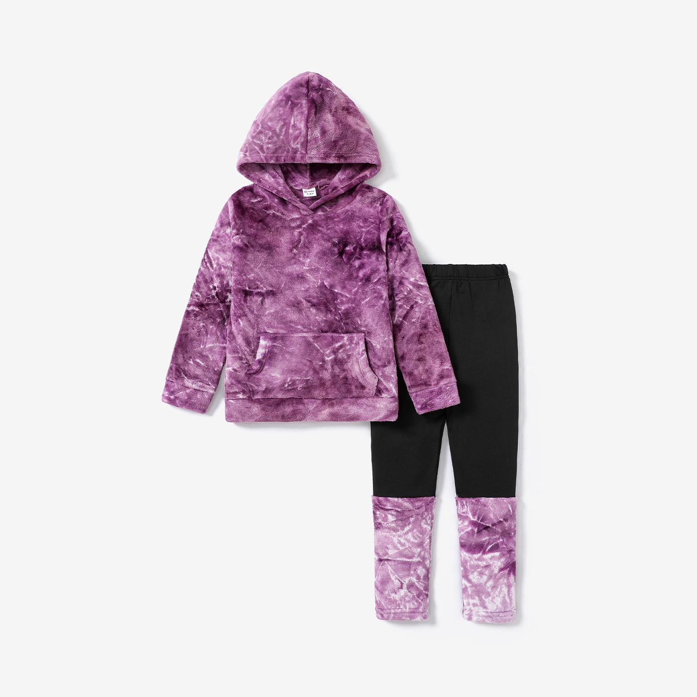 

2PCS Kid Girl Avant-garde Hyper-Tactile Tie-dyed Hoodie/Pant