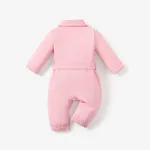 Baby Girl Cotton Classic Long Sleeve Jumpsuit with Patch Pocket   image 2