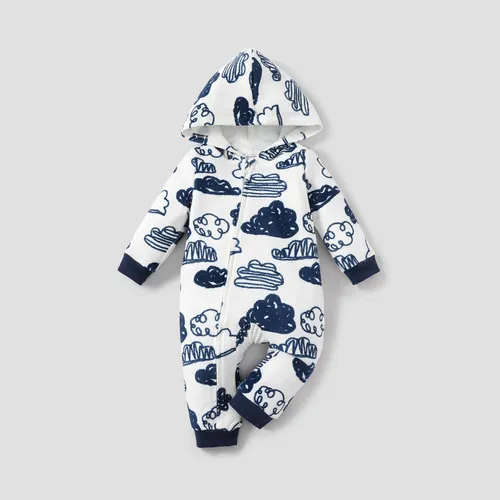 Baby Boy Cloud-printed Soft Cotton Jumpsuit
