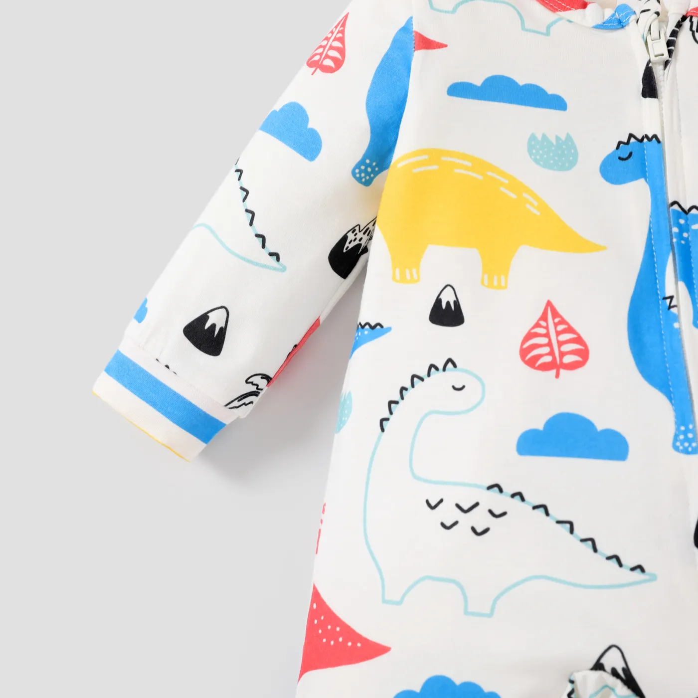 Baby Girl/Boy Childlike Home Clothes with Zipper White image 4