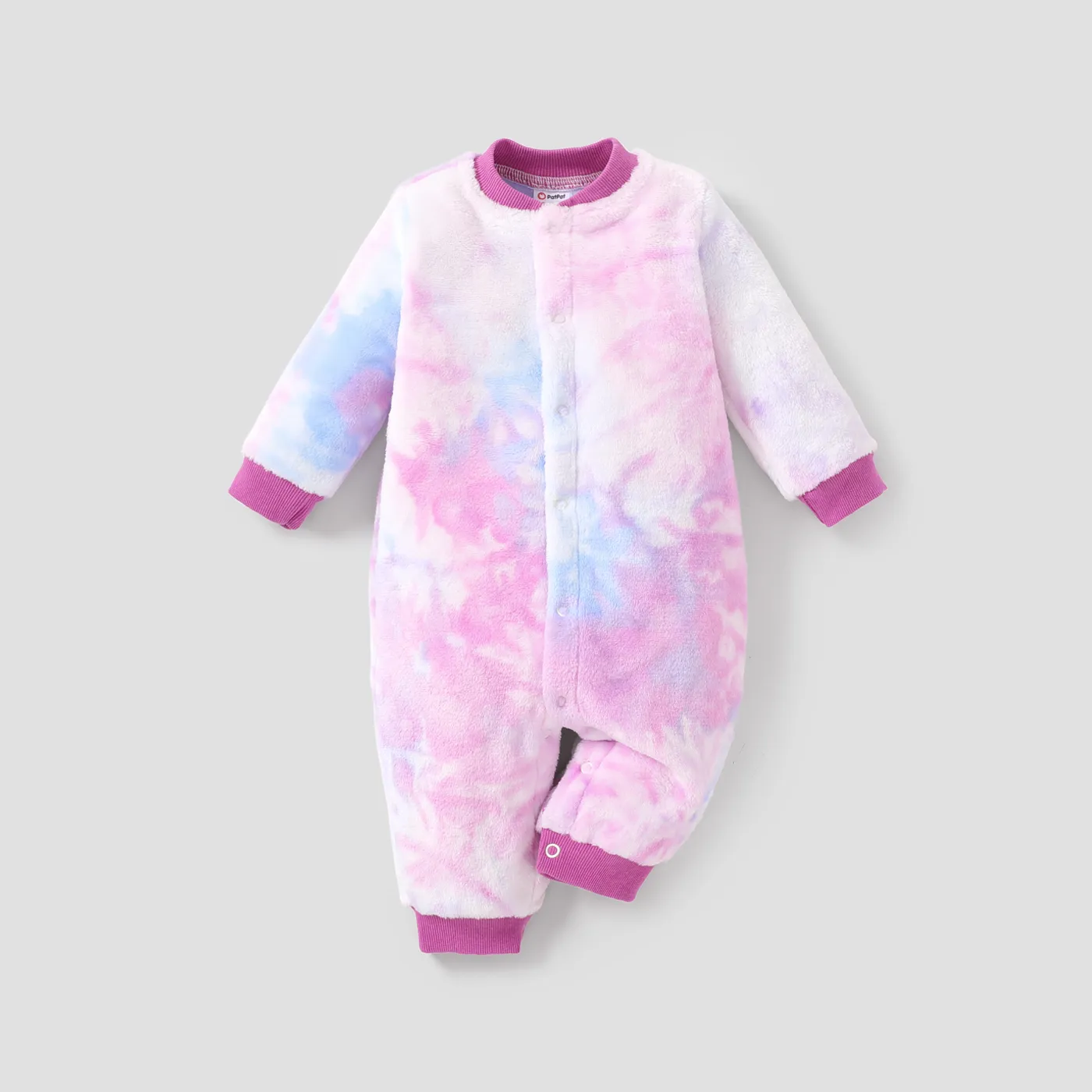 Baby Girl/Boy Tie-Dye Long Sleeve Jumpsuit Pink