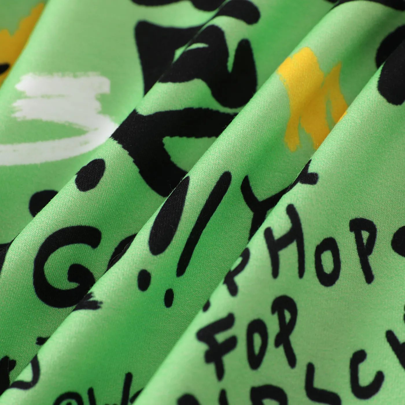 2pcs Toddler Boy  Fashionable Avant-garde Letter Long Sleeve Set Green image 4