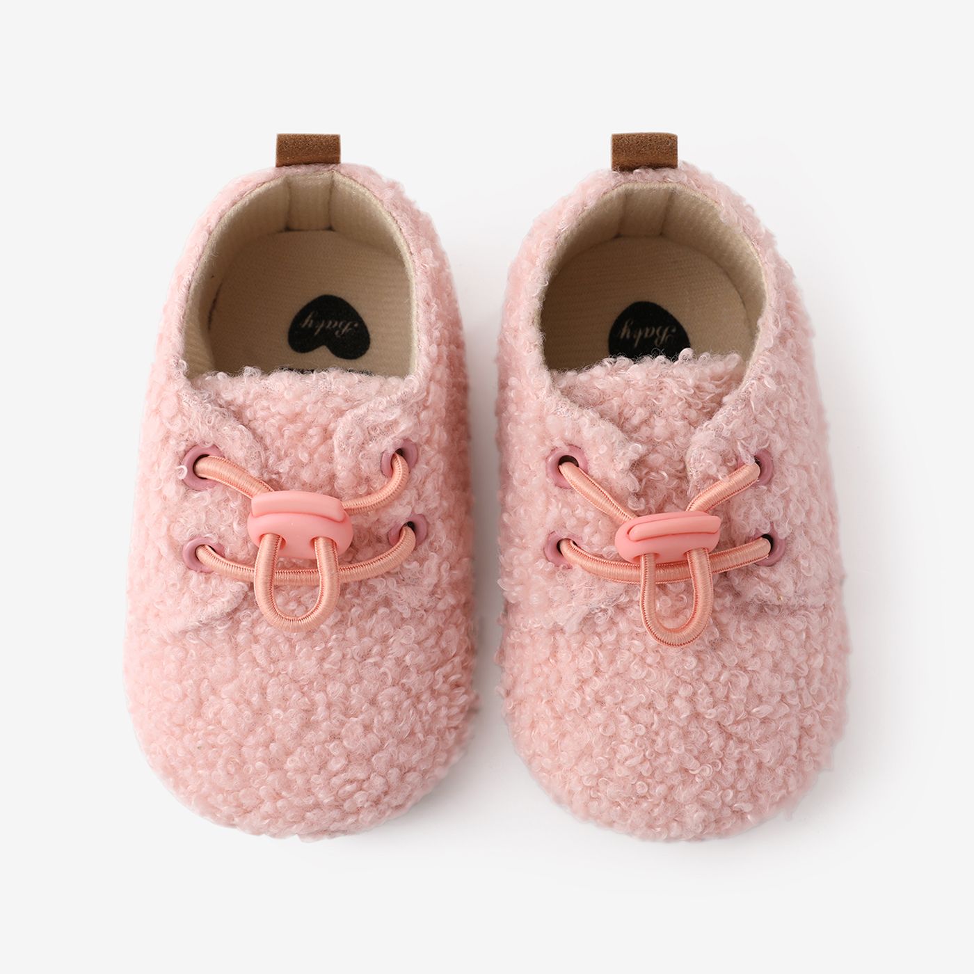 Baby & Toddler Solid Color Elastic Buckle Furry Prewalker Shoes