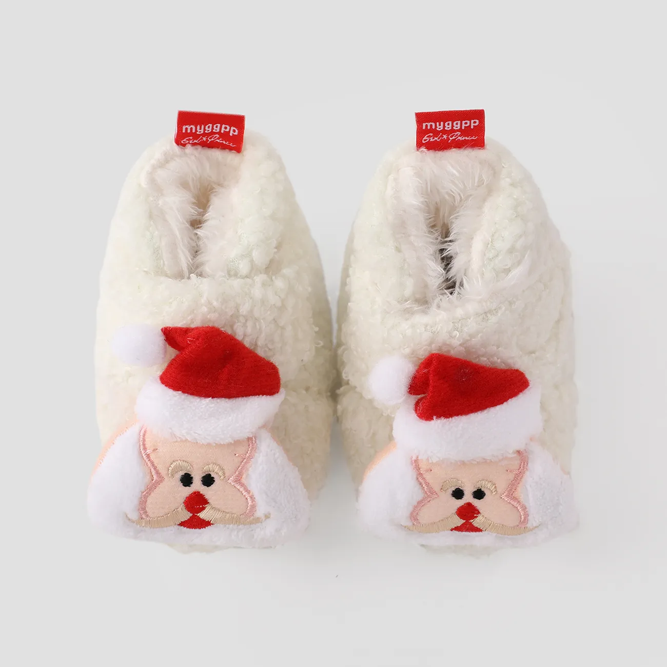 Christmas Family Matching 3D Cartoon Reindeer&Santa Pattern Slippers & Prewalker Shoes White1 big image 1