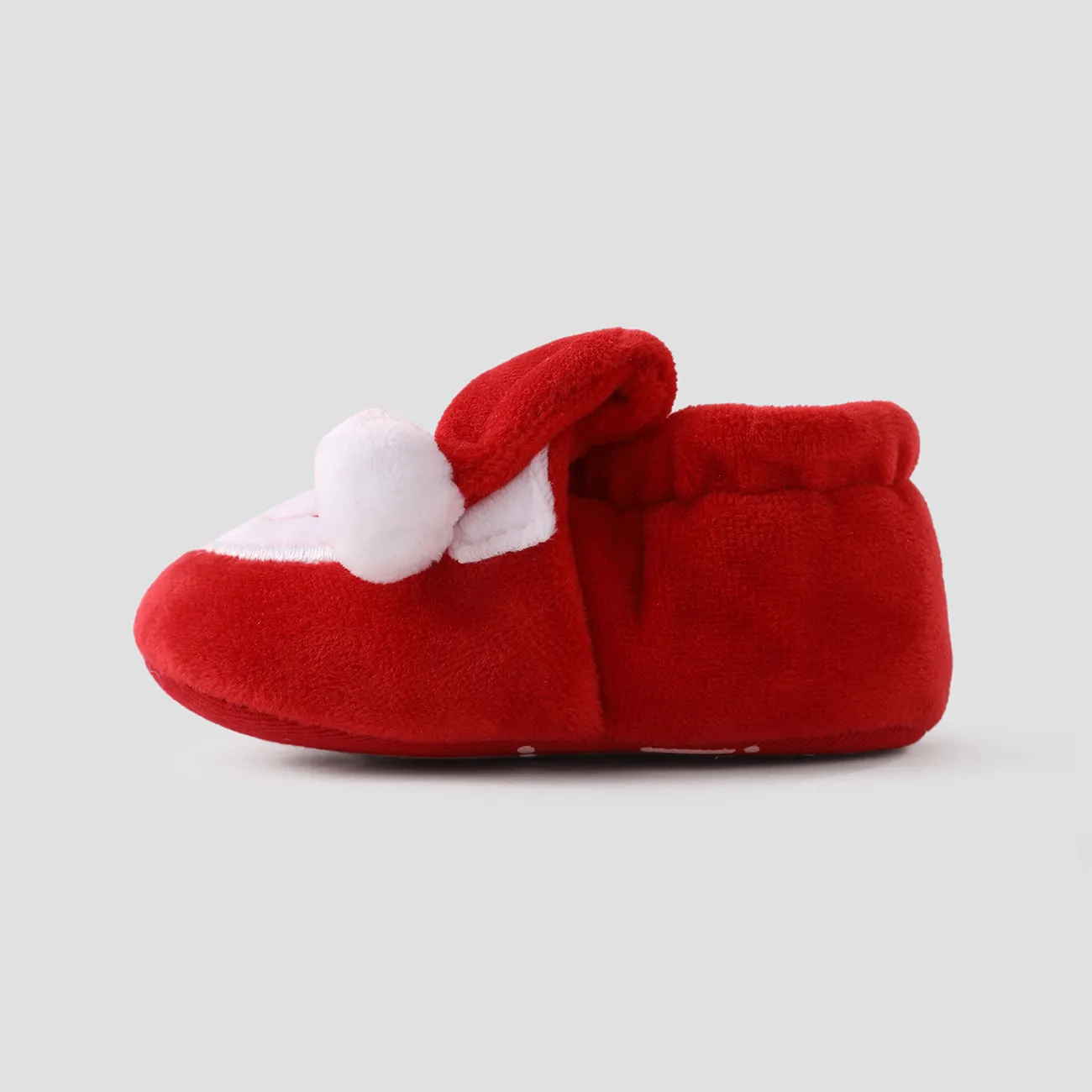 Christmas Baby & Toddler Santa Pattern Warm Prewalker Shoes Red big image 1
