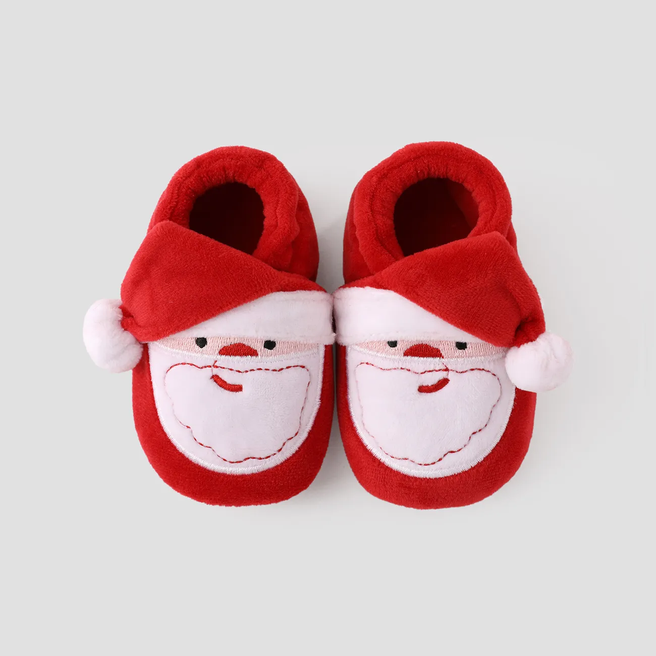 Christmas Baby & Toddler Santa Pattern Warm Prewalker Shoes  big image 1