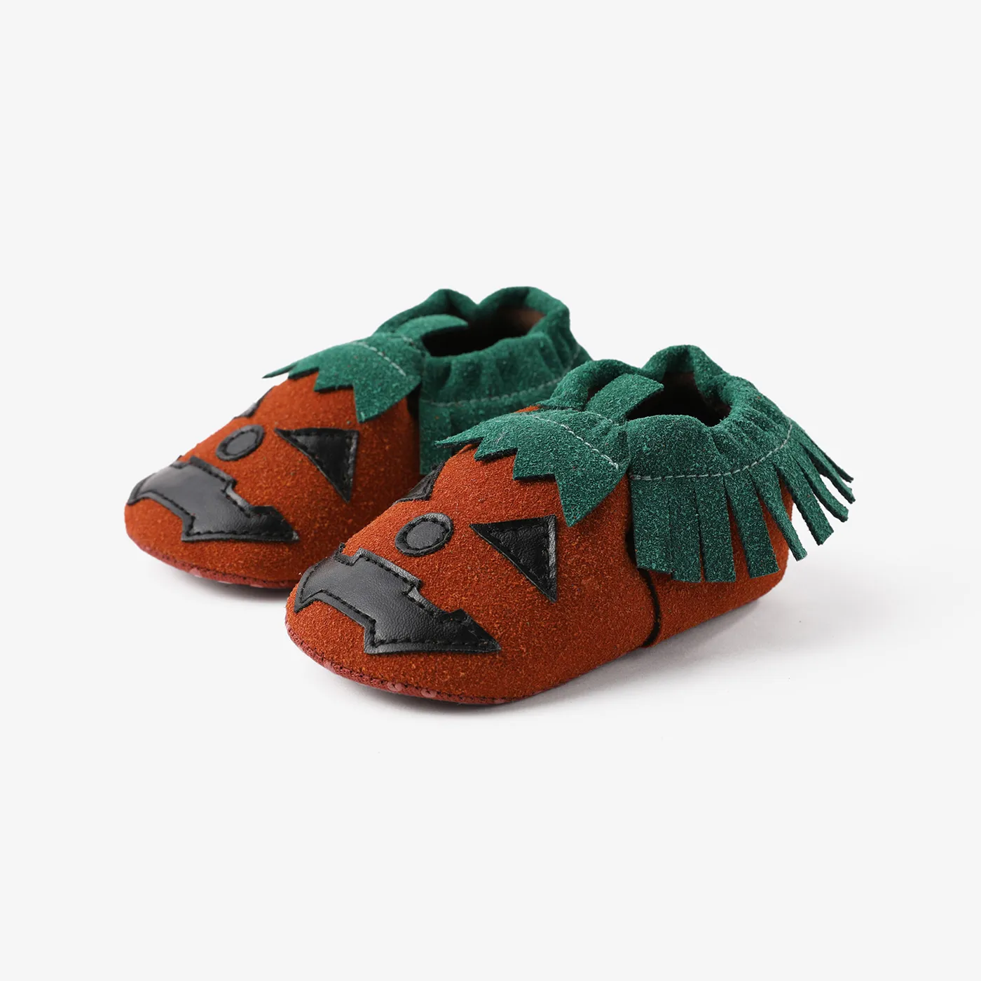 Halloween Baby Childlike Fabric Stitching Prewalker Shoes Orange image 2