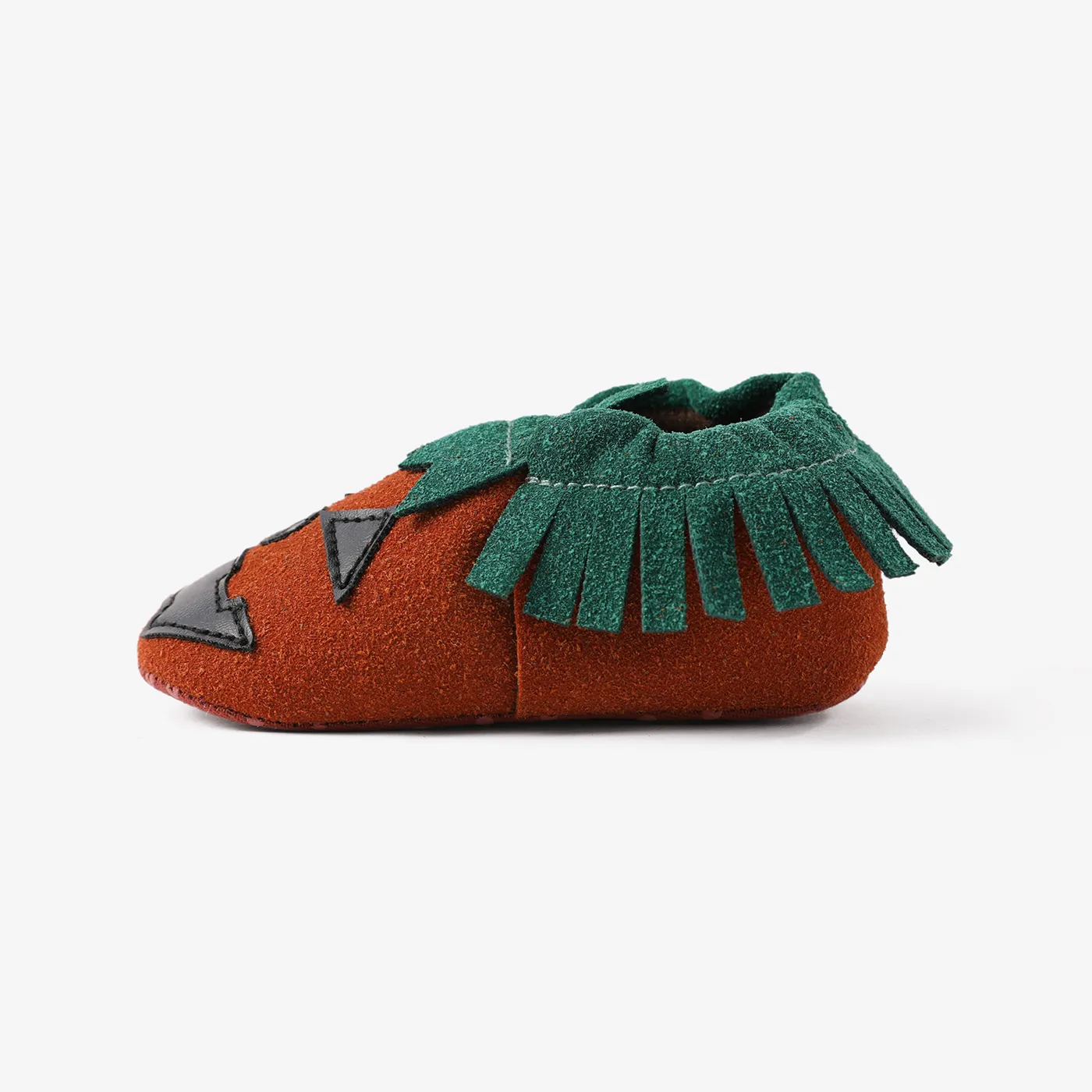Halloween Baby Childlike Fabric Stitching Prewalker Shoes Orange image 3