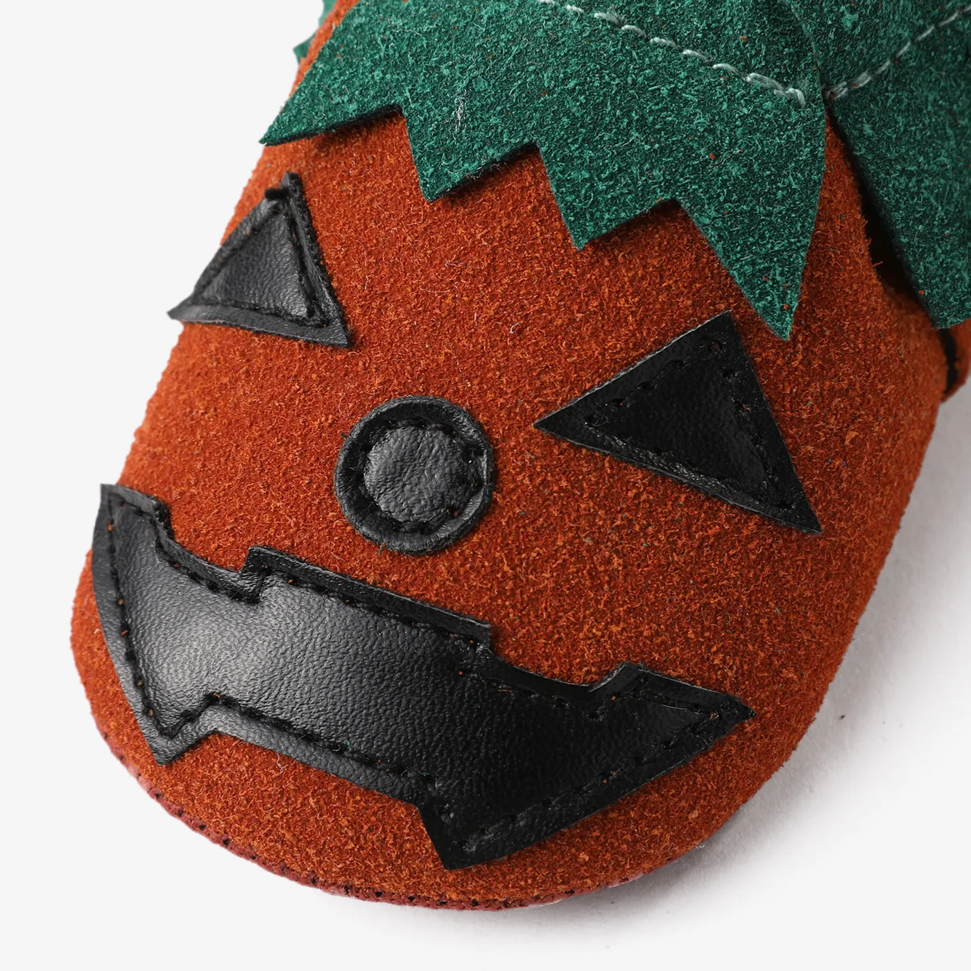 Halloween Baby Childlike Fabric Stitching Prewalker Shoes Orange image 4