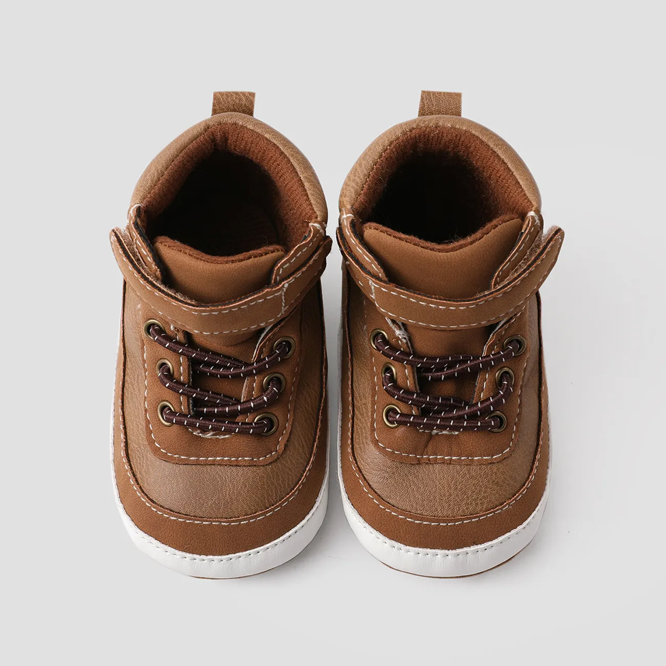 Baby & Toddler Casual Velcro High Top Prewalker Shoes Brown big image 1