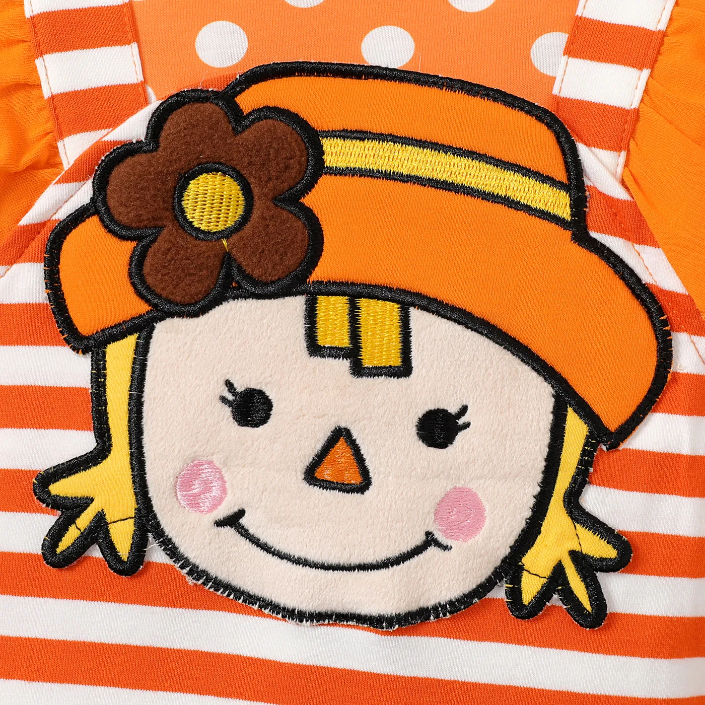 2pcs Baby Girl Striped Flutter Sleeve Jumpsuit Set  image 3